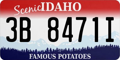 ID license plate 3B8471I