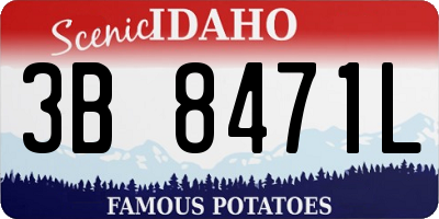 ID license plate 3B8471L