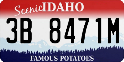 ID license plate 3B8471M