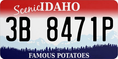 ID license plate 3B8471P