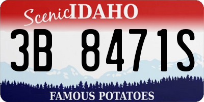 ID license plate 3B8471S