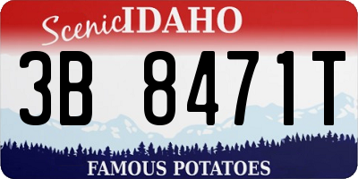 ID license plate 3B8471T