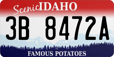 ID license plate 3B8472A