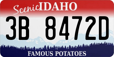 ID license plate 3B8472D