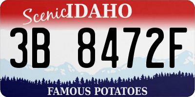 ID license plate 3B8472F