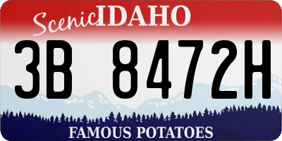 ID license plate 3B8472H