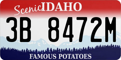 ID license plate 3B8472M