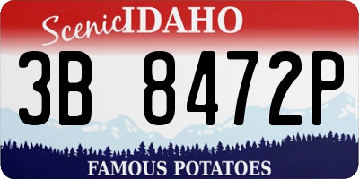 ID license plate 3B8472P