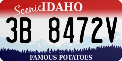 ID license plate 3B8472V