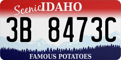 ID license plate 3B8473C