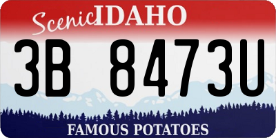ID license plate 3B8473U