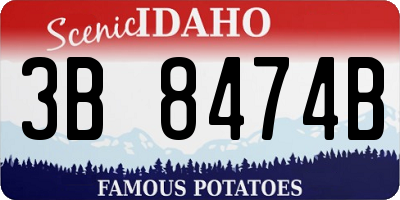 ID license plate 3B8474B