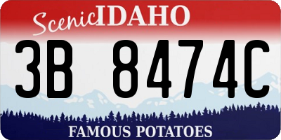 ID license plate 3B8474C