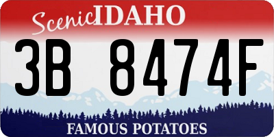 ID license plate 3B8474F
