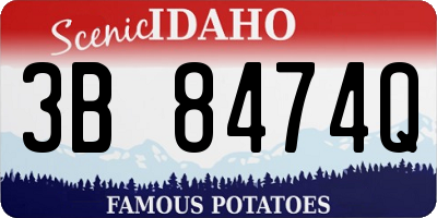 ID license plate 3B8474Q