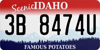 ID license plate 3B8474U