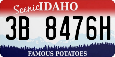 ID license plate 3B8476H