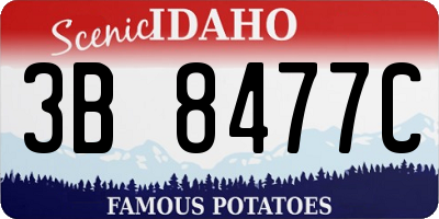 ID license plate 3B8477C