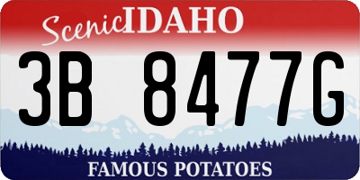ID license plate 3B8477G