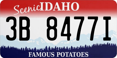 ID license plate 3B8477I