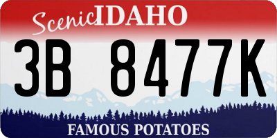 ID license plate 3B8477K