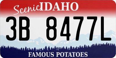 ID license plate 3B8477L