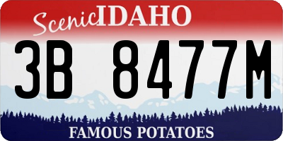 ID license plate 3B8477M
