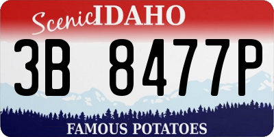 ID license plate 3B8477P
