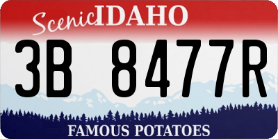 ID license plate 3B8477R