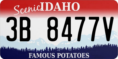 ID license plate 3B8477V