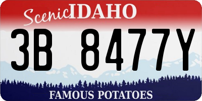 ID license plate 3B8477Y