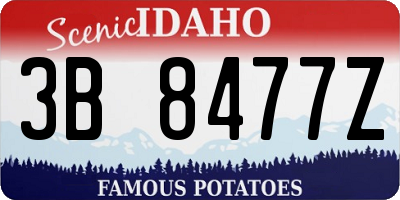 ID license plate 3B8477Z