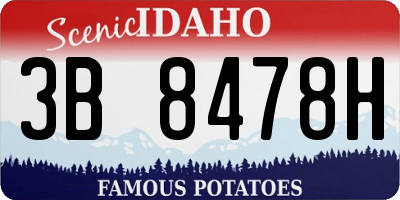 ID license plate 3B8478H