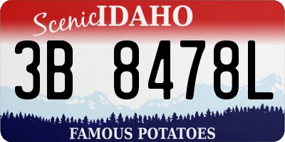 ID license plate 3B8478L