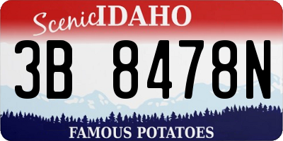 ID license plate 3B8478N