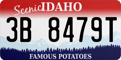ID license plate 3B8479T