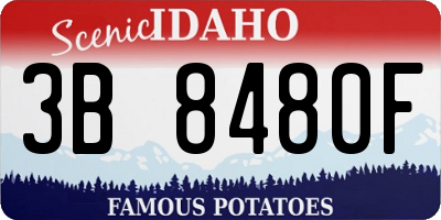ID license plate 3B8480F