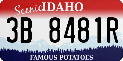 ID license plate 3B8481R