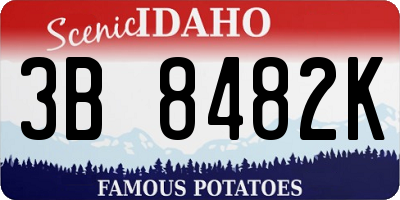 ID license plate 3B8482K