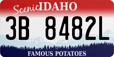 ID license plate 3B8482L