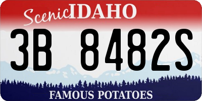 ID license plate 3B8482S