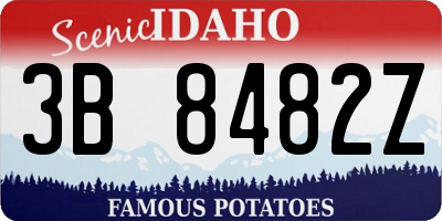 ID license plate 3B8482Z