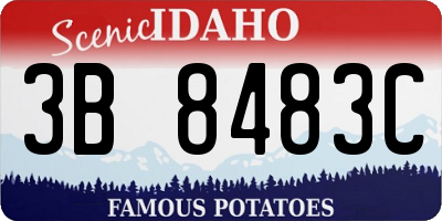 ID license plate 3B8483C