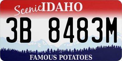 ID license plate 3B8483M