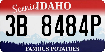 ID license plate 3B8484P
