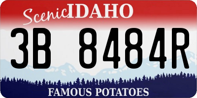 ID license plate 3B8484R