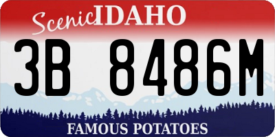 ID license plate 3B8486M