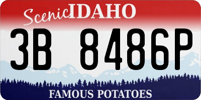 ID license plate 3B8486P