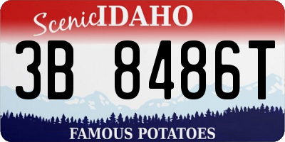 ID license plate 3B8486T