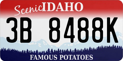 ID license plate 3B8488K